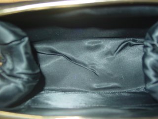Bolso Fiesta Satén Negro Vintage Cadena Dorada