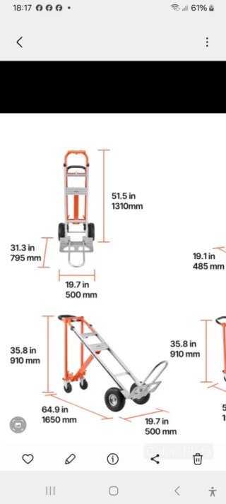 Carretilla SUBE ESCALERAS VEVOR CARGA 453 Kg