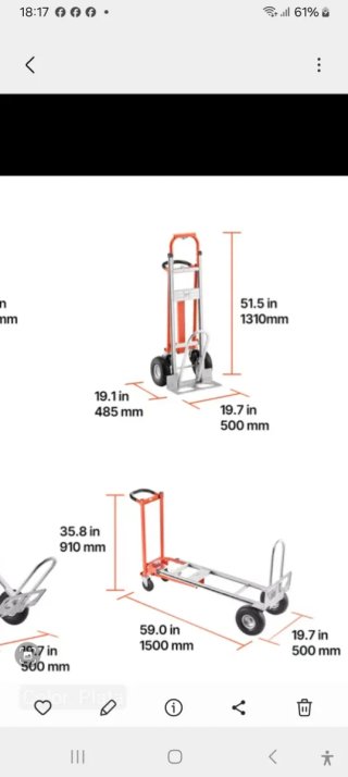Carretilla SUBE ESCALERAS VEVOR CARGA 453 Kg