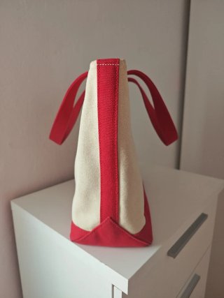 Bolso Tote Ralph Lauren Beige y Rojo