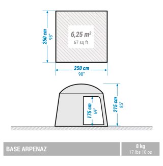 Carpa Quechua Plegable Gris/Azul