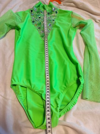 Maillot Gimnasia Rítmica Verde Pedrería Talla 9