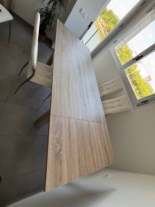 Mesa Comedor Extensible Madera Clara 6-10 Personas