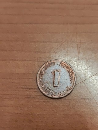 Moneda 1 Pfennig Alemania 1995.