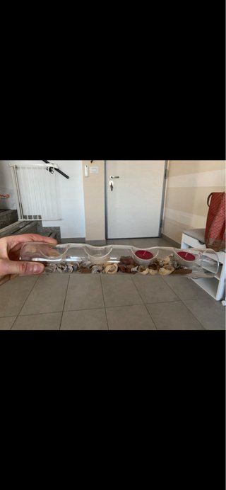 Porta candele in vetro e plastica