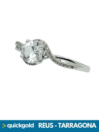 035-01-00972 ANILLO ORO BLANCO CON DIAMANTES T22