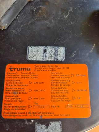 Boiler TRUMA autocaravana