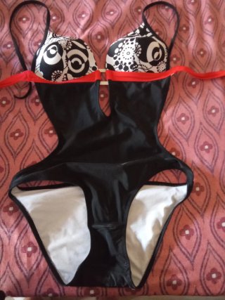 Trikini Negro y Rosa Talla L