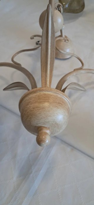 2 Lámparas Forja Hechas a Mano,tulipas de vidrio .