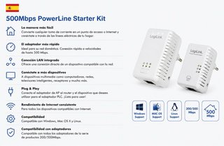 Kit 2 PLC LogiLink PL0008 500 Mbps
