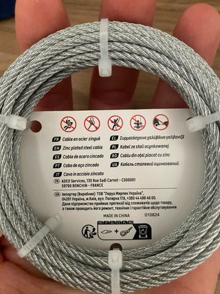 Cavo acciaio 5m diametro 2.9mm