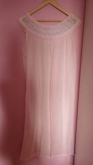 Camisón largo vintage y braguita a juego