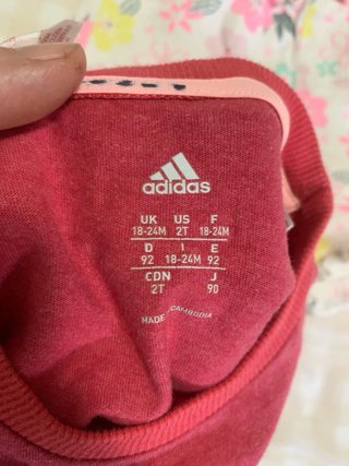 Maglietta Adidas + pantaloncini SoCute 18/24 mesi