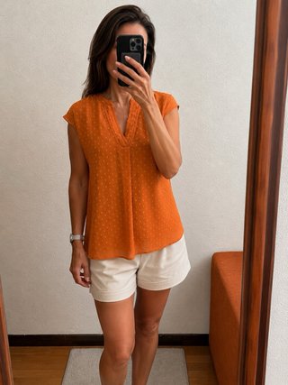 Blusa Cortefiel Talla L Naranja