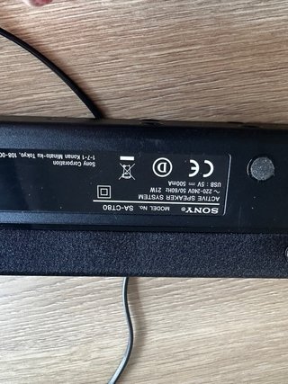 Barra de Sonido Sony CT80 Negra con subwoofer