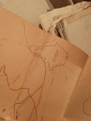 Mapa antiguo plegado de jerez de la frontera