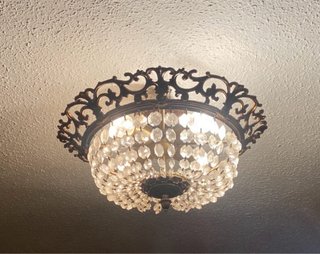 Lámpara de techo lágrimas cristal y metal