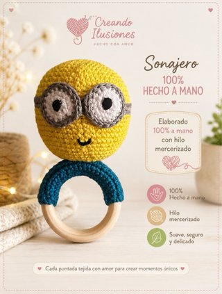 Sonajero Minion Amigurumi Crochet