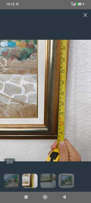 Cuadro paisaje con marco de madera