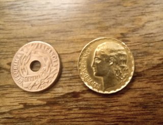 Lote monedas Republica, 25 ct, 1 pta. 1934, 1937,