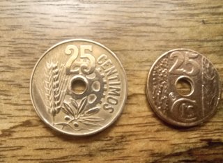 Lote monedas Republica, 25 ct, 1 pta. 1934, 1937,