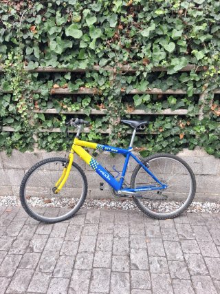 Bicicleta Montaña Azul y Amarilla