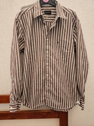 Camisa Pedro del Hierro Talla M Rayas Marrón/Blanc