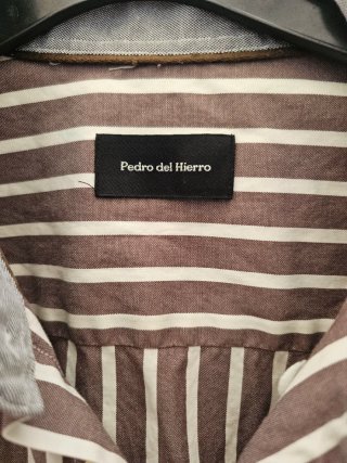 Camisa Pedro del Hierro Talla M Rayas Marrón/Blanc