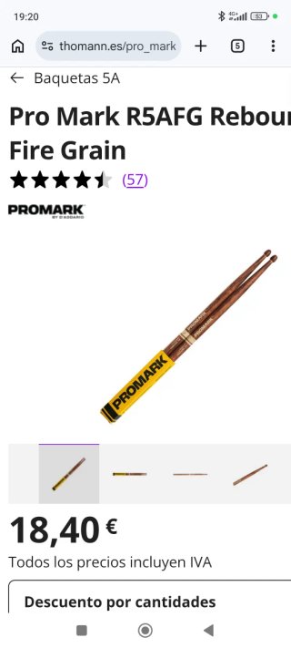 Baquetas ProMark 5A Rebound Firegrain