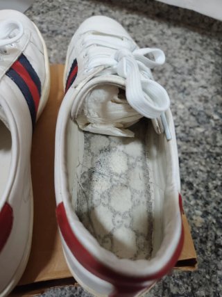 Zapatillas Gucci Blancas con Detalles Rojos