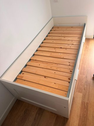Diván BRIMNES IKEA Blanco con 2 Cajones 80x200