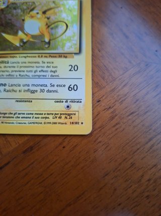 Raichu 14/102 Base Set 2000 Carta Pokemon