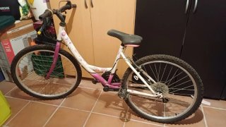 Bicicleta infantil con ruedas decoradas