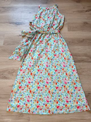 Vestido floral cuello halter talla única
