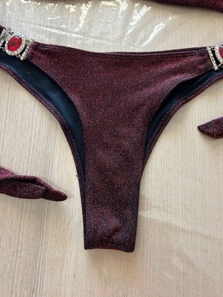 Bikini bordeaux con Diamanti | Taglia L | Siberica