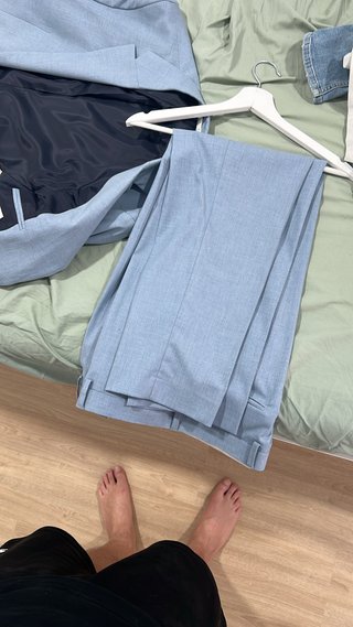 Traje Zara Slim Fit Azul Claro Talla M