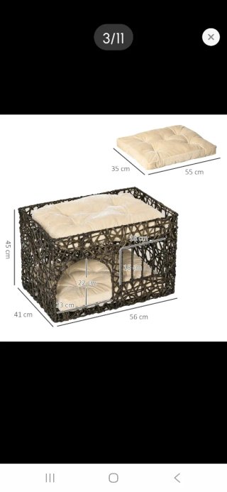 Cesta ratán para gatos/perros