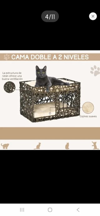 Cesta ratán para gatos/perros
