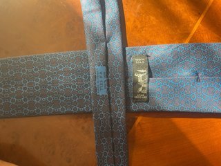 Corbata Hermès Paris Seda Vintage Azul Marino