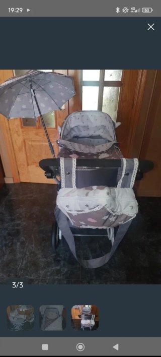 Carro Muñecas Reborn Silla Paseo Paraguas