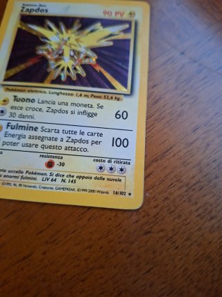 Zapdos 16/102 Base Set 2000 Carta Pokemon