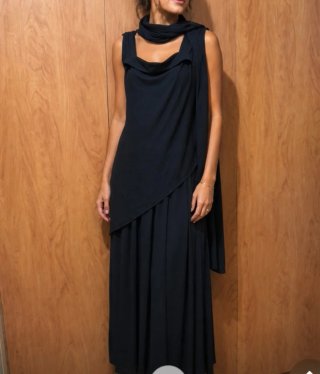 Vestido fiesta gasoso negro XL