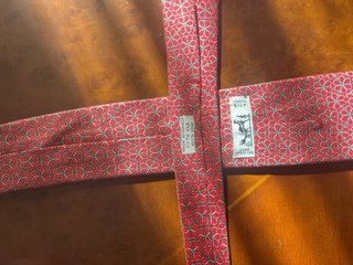 Corbata Hermès Paris Seda Roja Geométrica
