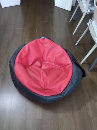 Saco Puff Gamer Pro Negro/Rojo