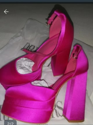 Zapatos plataforma fucsia tacón ancho