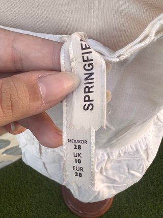 Vestido Springfield encaje blanco boho Talla M