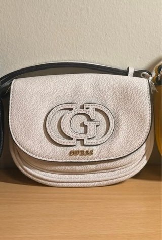Mini borsa Guess bianca e oro