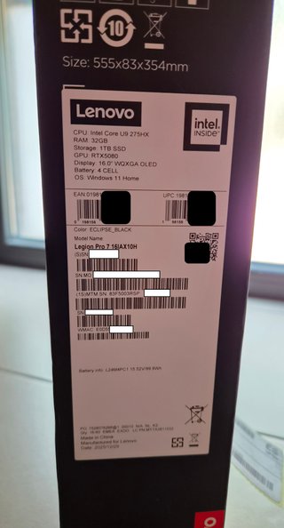 Lenovo Legion Pro 7i 16IAX10H (RTX 5080)