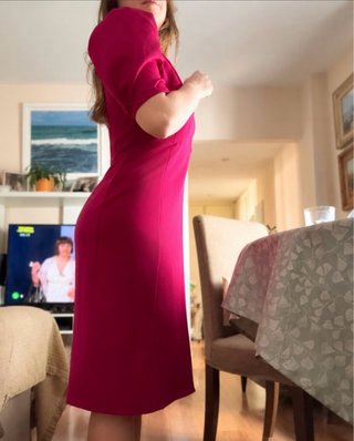 Vestido midi Bimani fucsia