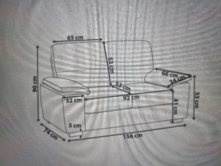 Sofá 2 plazas VOGAR tela beige claro